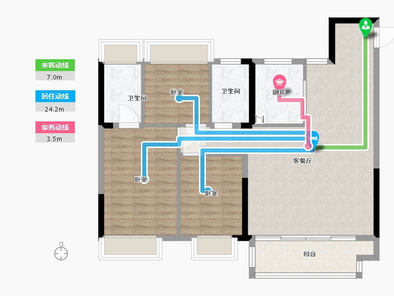 江苏省-苏州市-湖畔春晓花园-93.00-户型库-动静线