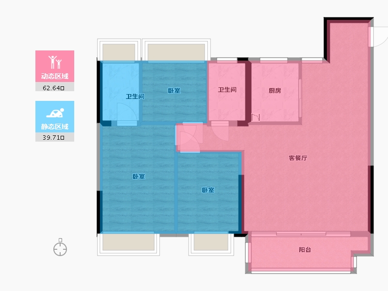 江苏省-苏州市-湖畔春晓花园-93.00-户型库-动静分区