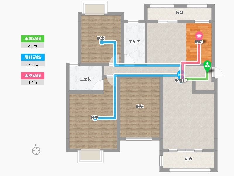 江苏省-泰州市-圆融杏港花苑-106.56-户型库-动静线