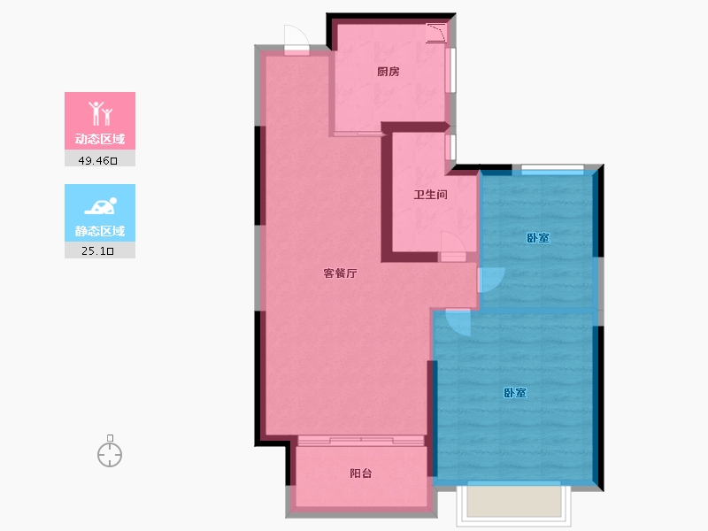 江苏省-镇江市-句容恒大云湖上郡-66.71-户型库-动静分区