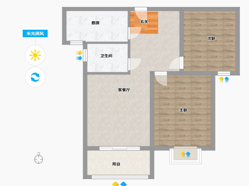 江苏省-盐城市-华兴水岸华庭-73.94-户型库-采光通风