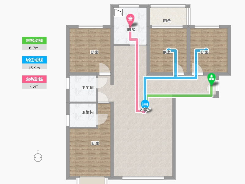 甘肃省-兰州市-冉泽御景龙湾-111.00-户型库-动静线