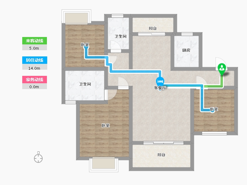 江西省-抚州市-鑫鼎中央公馆-92.82-户型库-动静线