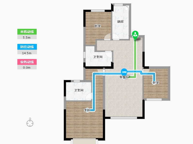 江苏省-苏州市-苏州恒大珺睿庭-102.88-户型库-动静线