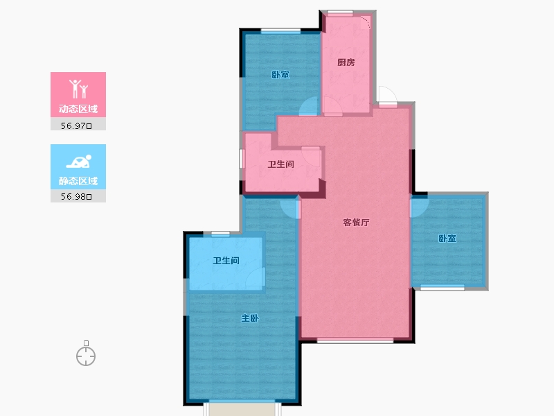 江苏省-苏州市-苏州恒大珺睿庭-102.88-户型库-动静分区