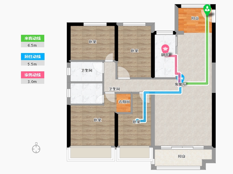 江苏省-镇江市-碧桂园·云顶-85.74-户型库-动静线