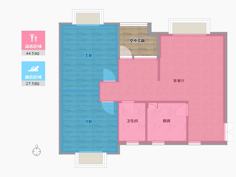 广西壮族自治区-北海市-银滩圣美阳光家园-69.66-户型库-动静分区