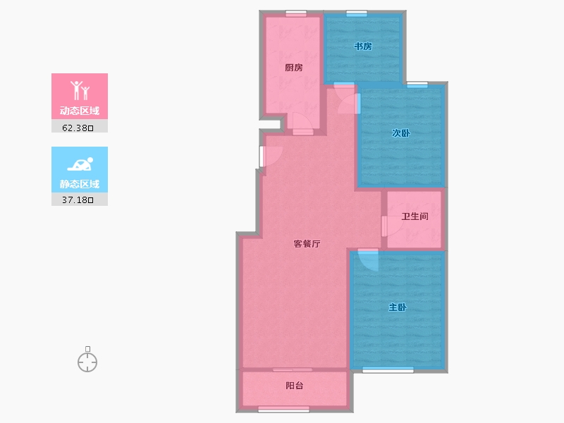 青海省-西宁市-和泰居-88.70-户型库-动静分区