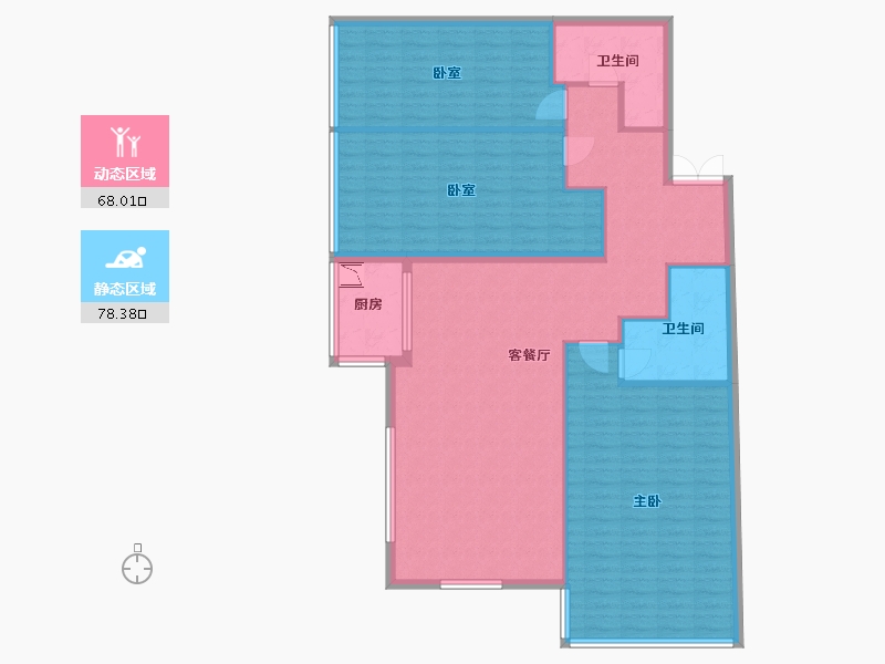 甘肃省-兰州市-金色堤岸云境-134.52-户型库-动静分区