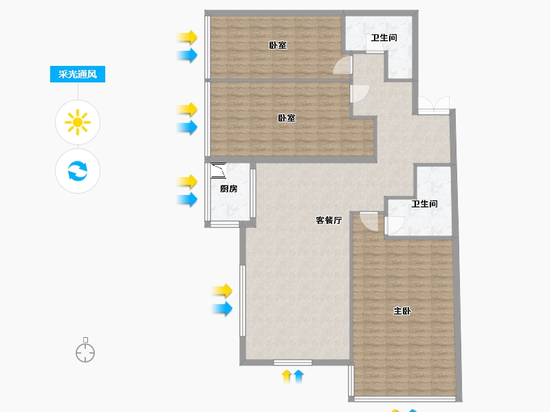 甘肃省-兰州市-金色堤岸云境-134.52-户型库-采光通风