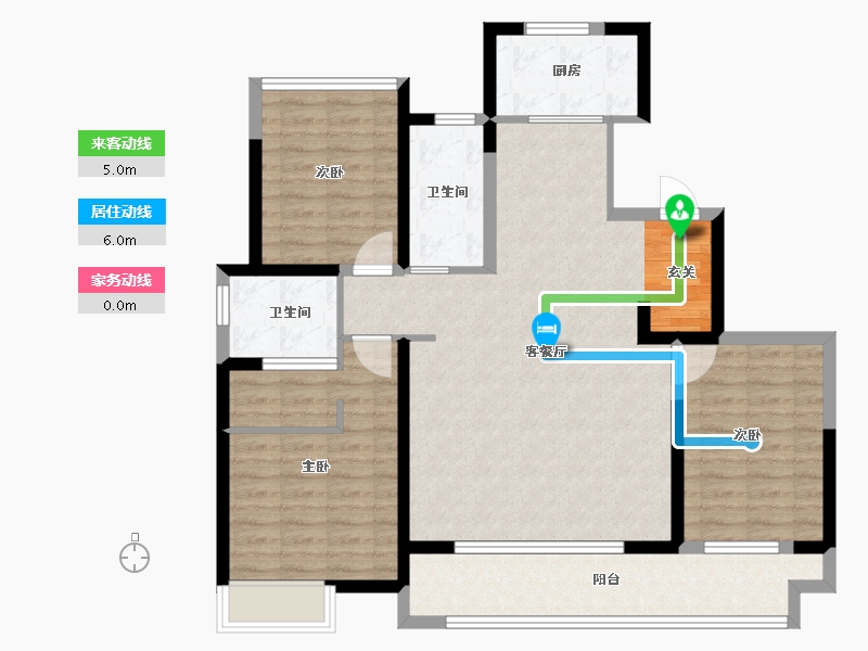 江苏省-苏州市-张家港中旅名门府-105.00-户型库-动静线