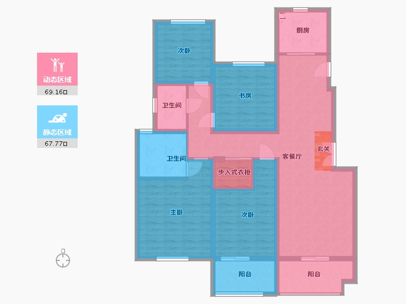 江苏省-盐城市-郁金香花园-122.19-户型库-动静分区