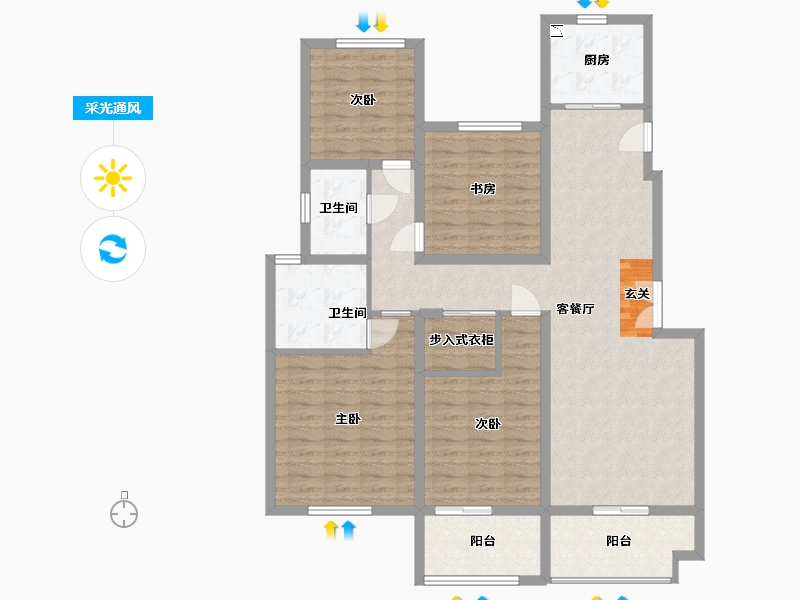 江苏省-盐城市-郁金香花园-122.19-户型库-采光通风