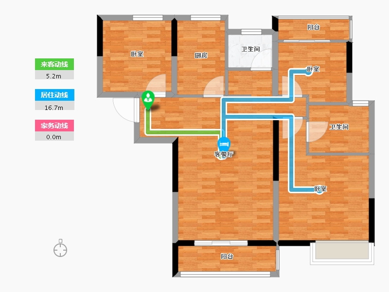 江苏省-南通市-雨润星雨华府-93.00-户型库-动静线