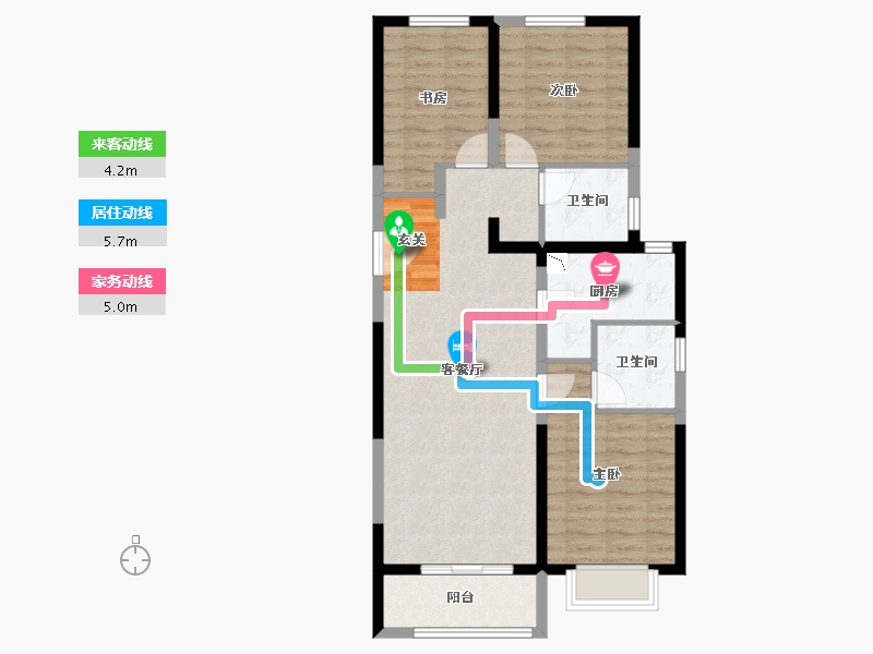 陕西省-宝鸡市-宝鸡富力湾-83.94-户型库-动静线