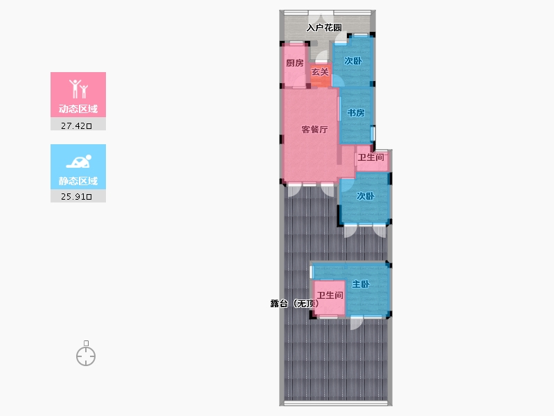 江苏省-苏州市-绿城晓荷江南-96.96-户型库-动静分区