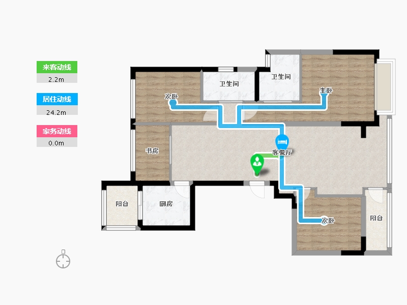 浙江省-宁波市-绿城長汀雲庐-104.23-户型库-动静线