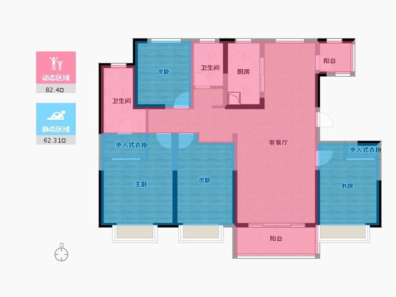 江苏省-徐州市-中梁阳光城钟吾首府-129.00-户型库-动静分区