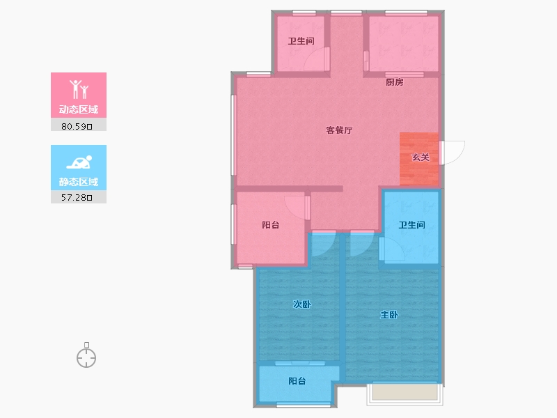 江苏省-常州市-泰富时代广场住宅-124.00-户型库-动静分区