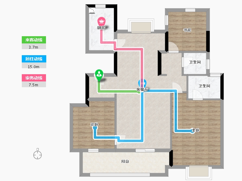 江苏省-南通市-中南万科大都会-100.00-户型库-动静线