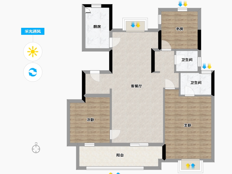 江苏省-南通市-中南万科大都会-100.00-户型库-采光通风