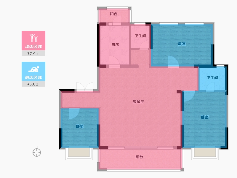 江苏省-苏州市-悦茏雅苑-112.00-户型库-动静分区