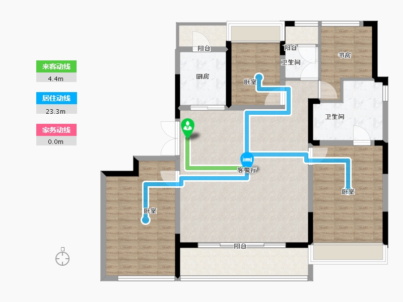 江苏省-苏州市-绿城招商·柳岸晓风-128.00-户型库-动静线