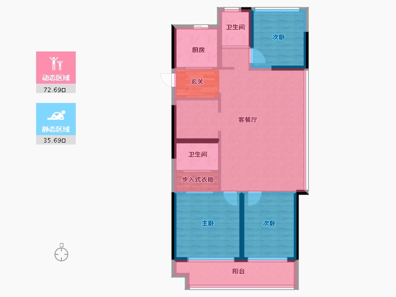 江苏省-苏州市-张家港中旅名门府-98.19-户型库-动静分区