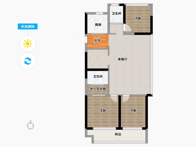 江苏省-苏州市-张家港中旅名门府-98.19-户型库-采光通风