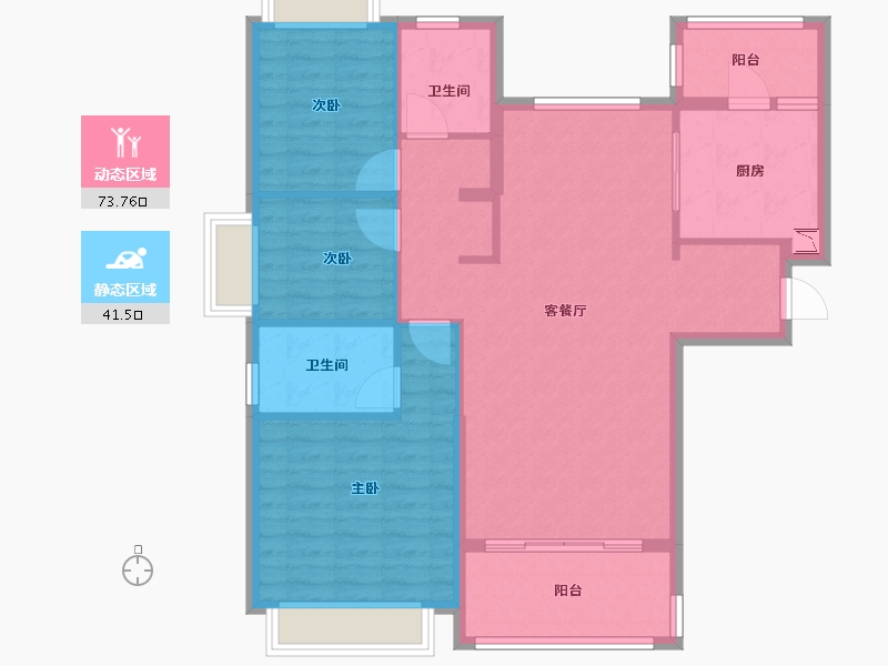 陕西省-安康市-恒大未来城-104.25-户型库-动静分区