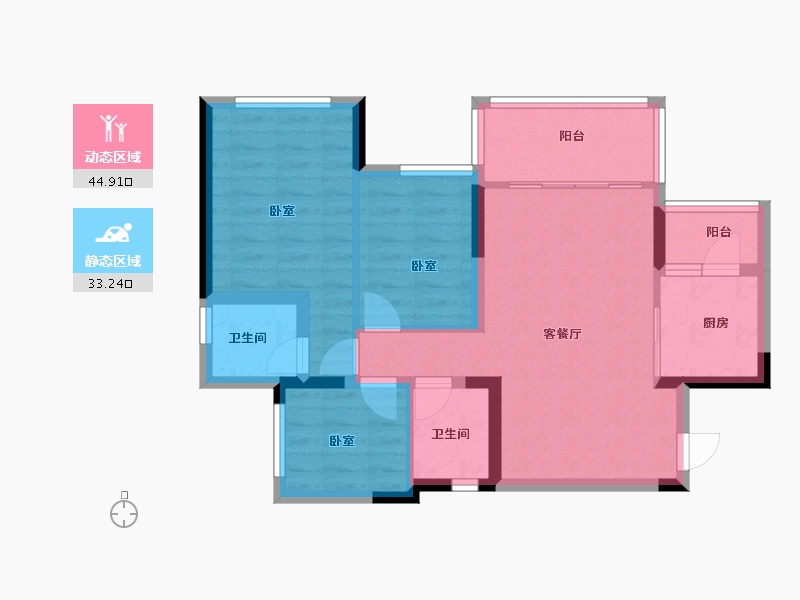 四川省-南充市-鸿通公园1988-69.00-户型库-动静分区