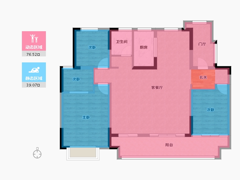 江苏省-苏州市-当代ΜΟΜΛ大湖上品-104.00-户型库-动静分区