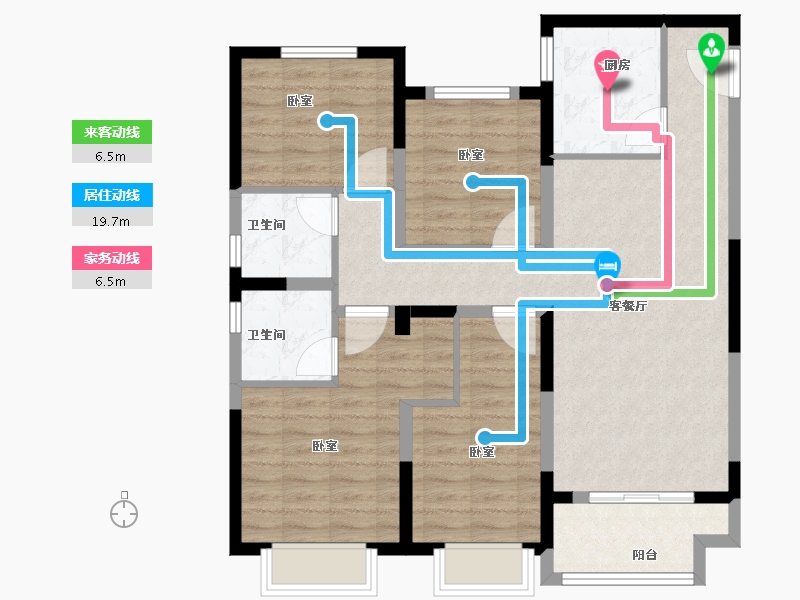 江苏省-扬州市-金辉·优步大道-94.21-户型库-动静线