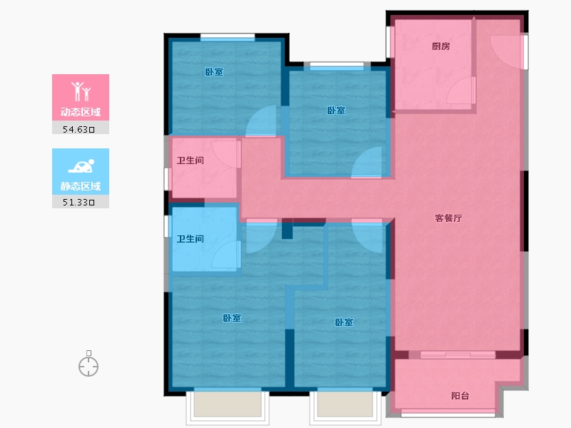 江苏省-扬州市-金辉·优步大道-94.21-户型库-动静分区