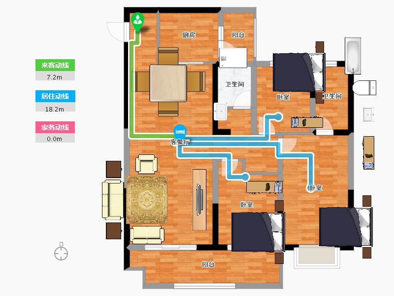 陕西省-西安市-朗基天香-99.99-户型库-动静线