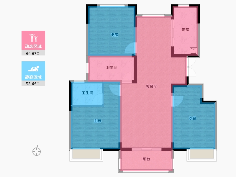 江苏省-徐州市-国信上城学府-105.00-户型库-动静分区