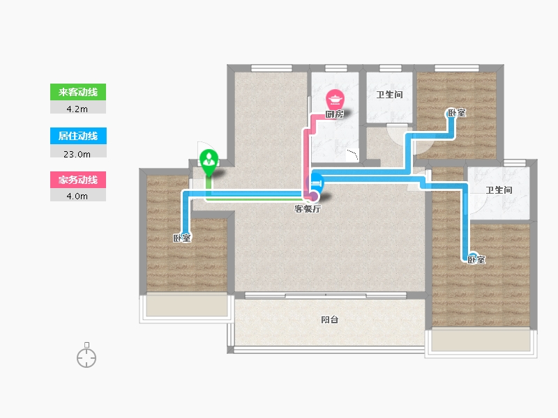 江苏省-苏州市-前山澜庭-99.98-户型库-动静线