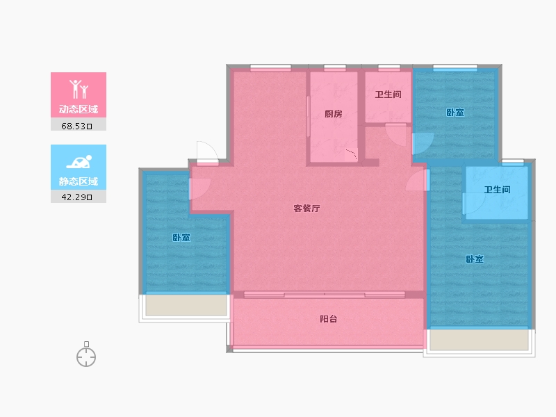 江苏省-苏州市-前山澜庭-99.98-户型库-动静分区