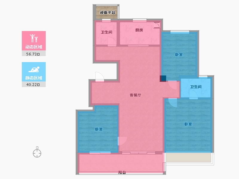 江苏省-苏州市-前山澜庭-88.00-户型库-动静分区