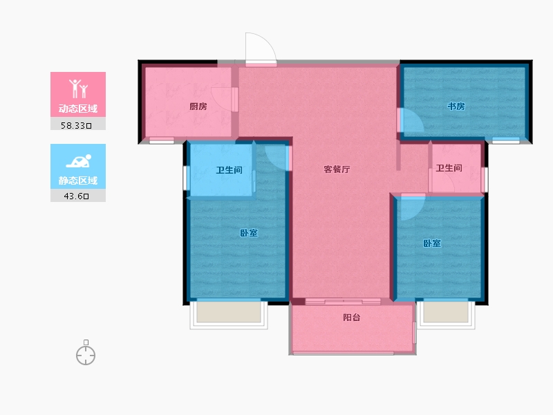 江苏省-盐城市-中昂玥府-91.00-户型库-动静分区