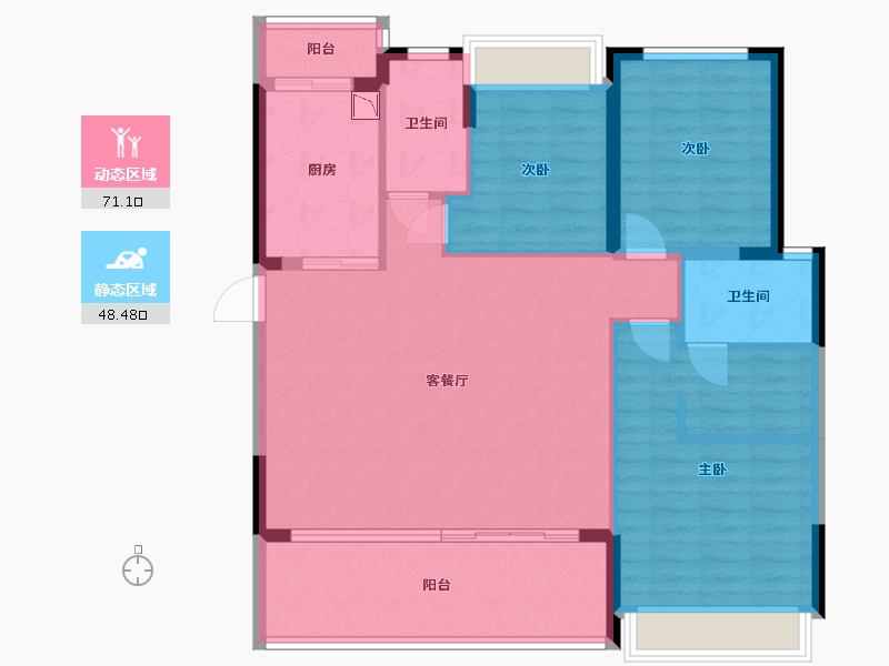 云南省-保山市-景业高黎贡小镇-108.19-户型库-动静分区