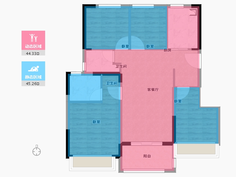 江苏省-苏州市-金辉润元名著雅苑-80.00-户型库-动静分区