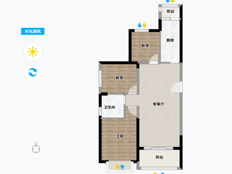 广西壮族自治区-贺州市-南宁恒大城-76.27-户型库-采光通风