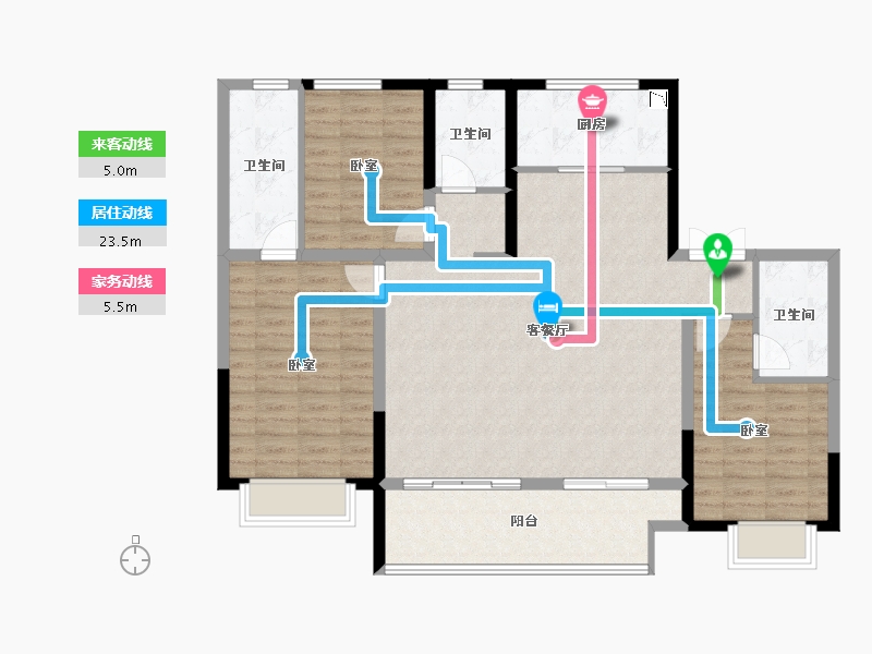 甘肃省-兰州市-蓝光雍锦阁-114.00-户型库-动静线