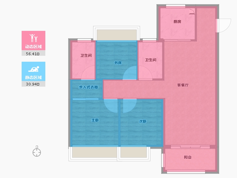 江苏省-徐州市-保利合景珑湾-79.00-户型库-动静分区