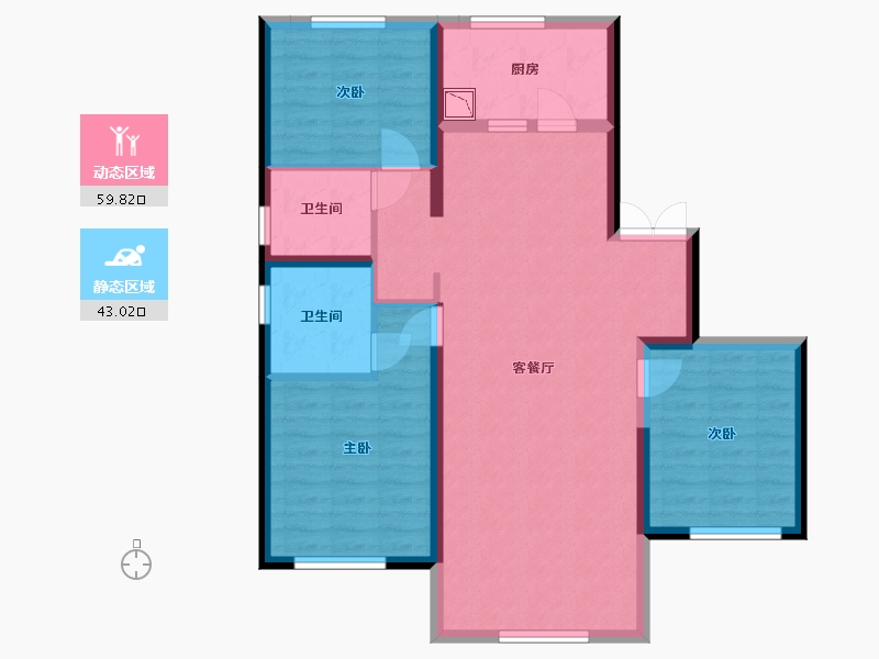 青海省-西宁市-红星天阙-92.15-户型库-动静分区