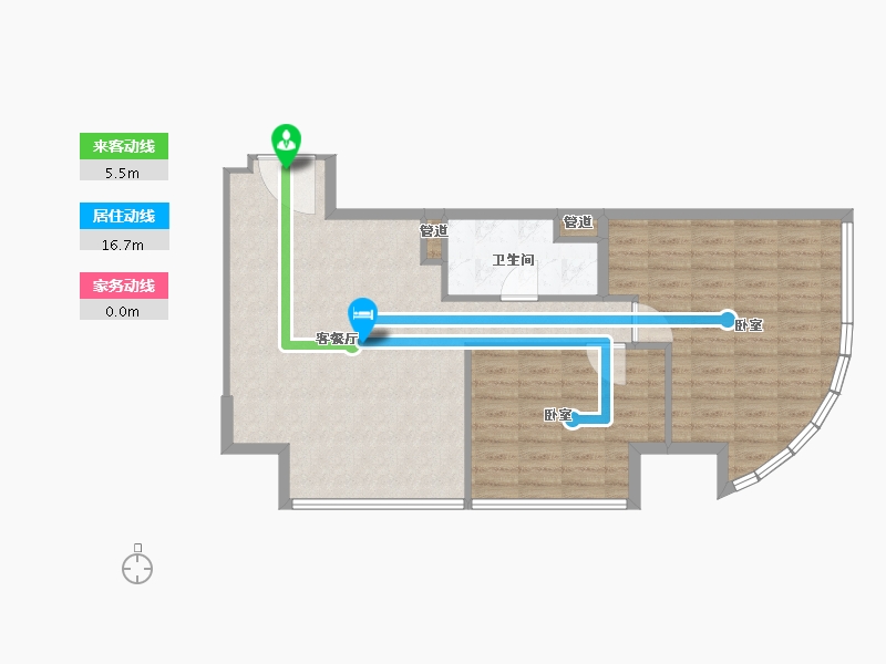 江苏省-南通市-圆融广场嘉悦阁-79.66-户型库-动静线