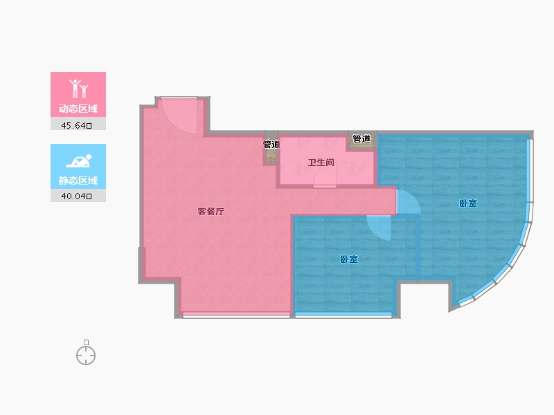 江苏省-南通市-圆融广场嘉悦阁-79.66-户型库-动静分区