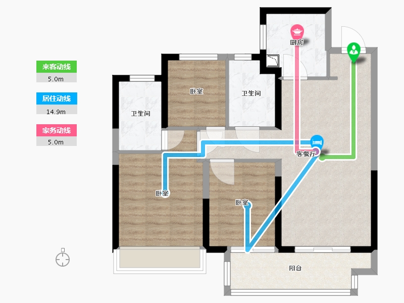 江苏省-苏州市-湖畔春晓花园-81.01-户型库-动静线