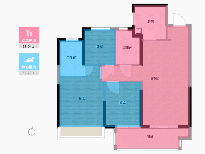 江苏省-苏州市-湖畔春晓花园-81.01-户型库-动静分区